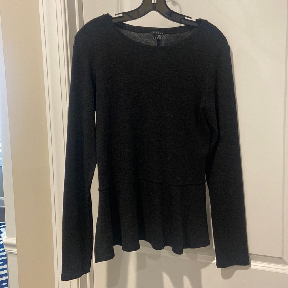 Theory wool peplum top